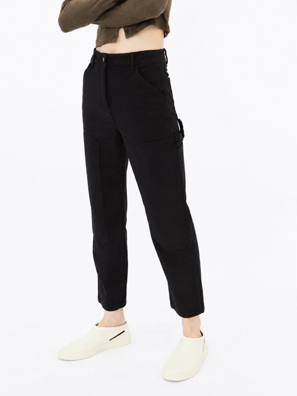 WILFRED FREE Brennan HR 26.5" Utility Pants Black Sz 4 Carpenter Cotton Aritzia